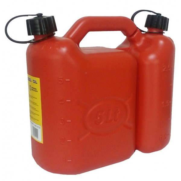 Δοχείο καυσίμων κόκκινο πλαστικό διπλό 5 + 2.5 lt BRUMAR