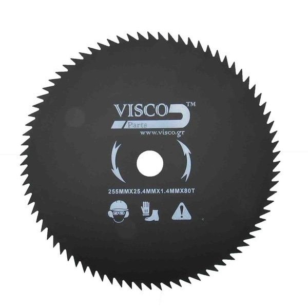 Δίσκος θαμνοκοπτικών πριονωτός 80 δοντια 255Χ25.4Χ1.4 VISCO ΔΙΘ-014