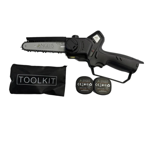 Αλυσοπρίονο κλαδέματος επαναφορτιζόμενο ANGELIS PRS15 / 500W με αυτόματη λίπανση - λάμα 6" / 15cm - 2 μπαταρίες 2.0Ah και φορτιστή