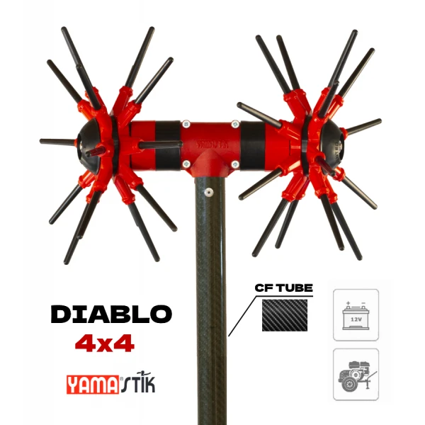 Ελαιοραβδιστικό YAMASTIK DIABLO 4X4 (32 ραβδάκια) με μεταλλικά γρανάζια, σωλήνας Carbon 2.2m και χειριστήριο BRUSHLESS 12-15V 