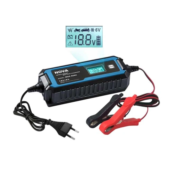 Αυτόματος ηλεκτρονικός φορτιστής μπαταριών NOVA MAX 80Ah 6V/2A & 12V/4A 