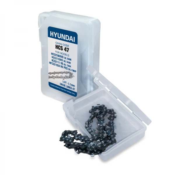 Αλυσίδα HYUNDAI HSC47 για mini επαναφορτιζόμενα αλυσοπρίονα κλαδέματος με λάμα 8" HYUNDAI HCS 21800VB / 2110VB 1/4"LP-.043"-1.1mm - 47 οδηγοί 