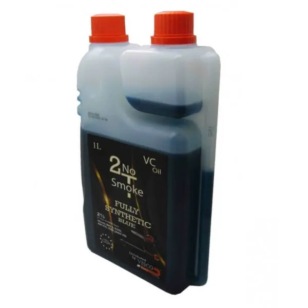 Λάδι για δίχρονους κινητήρες VISCO 2T NO SMOKE FULL SYNTHETIC BLUE με δοσομετρητή 1lt V-41