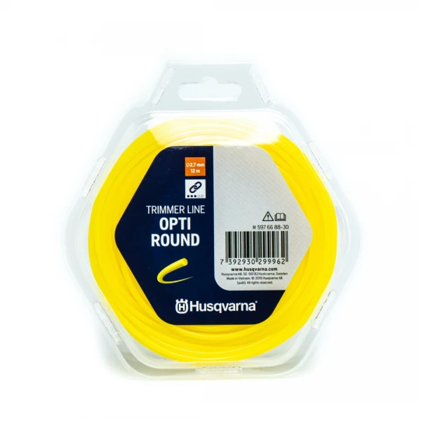 Μεσινέζα Husqvarna βασικού τύπου στρογγυλή OPTI ROUND κίτρινη 2.7mm x 12m