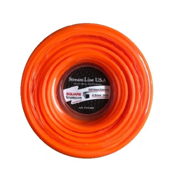 Μεσινέζα Stream Line U.S.A square πορτοκαλί τετράγωνη 4.0mm x 28m 