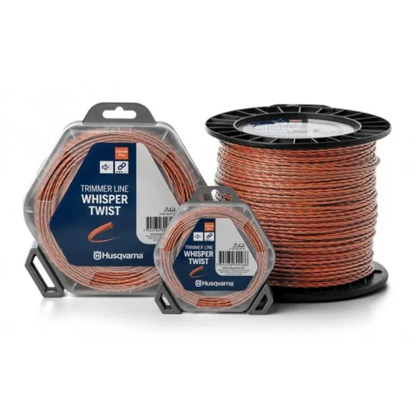 Μεσινέζα Husqvarna WHISPER TWIST (στριφτή) πορτοκαλί- μαύρη 2.4mm x 12m