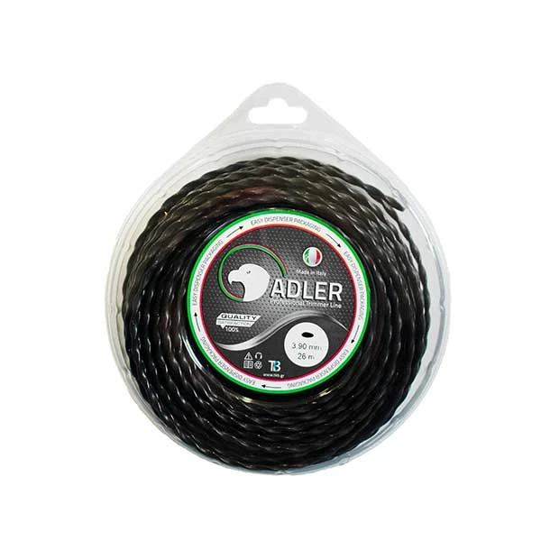 Μεσινέζα ADLER ELLIPSE TWIST MADE IN ITALY μαύρη στριφτή 3.9mm x 26m
