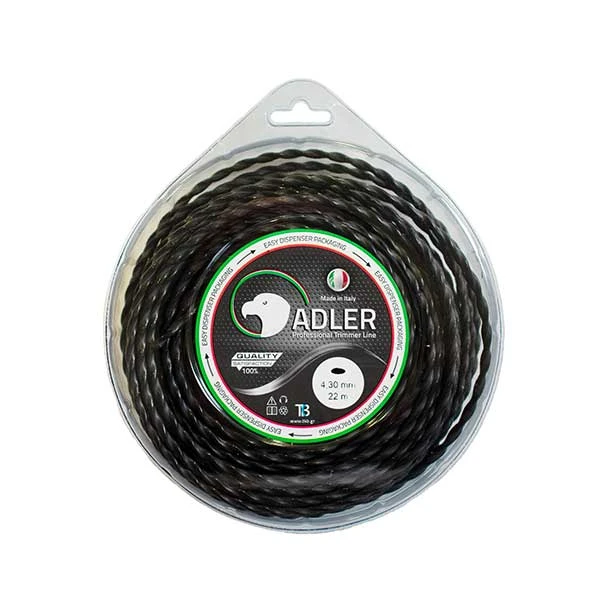 Μεσινέζα ADLER ELLIPSE TWIST MADE IN ITALY μαύρη στριφτή 4.3mm x 22m
