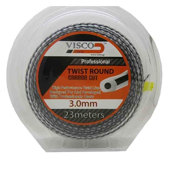 Μεσινέζα VISCO στριφτή διπλής γραμμής με ανθρακόνημα 3.0mm x 23m 3023