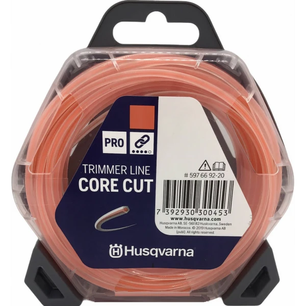 Μεσινέζα Husqvarna πεντάγωνη CORE CUT πορτοκαλί 2.4mm x 15m